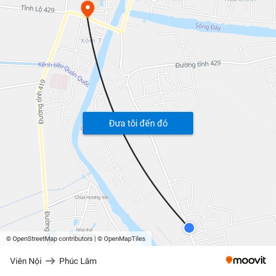 Viên Nội to Phúc Lâm map