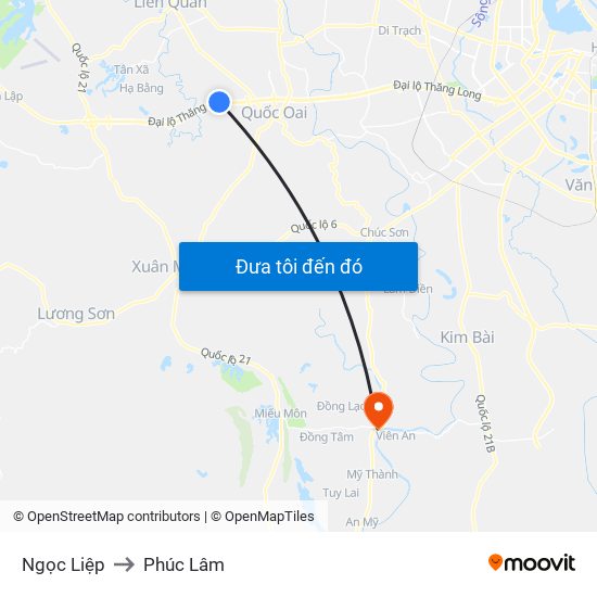 Ngọc Liệp to Phúc Lâm map