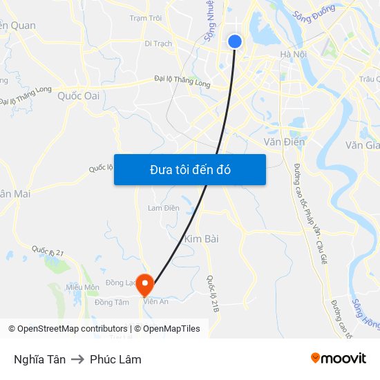 Nghĩa Tân to Phúc Lâm map