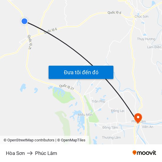 Hòa Sơn to Phúc Lâm map