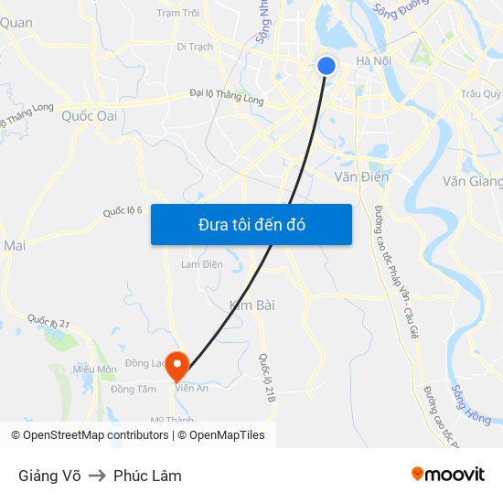 Giảng Võ to Phúc Lâm map