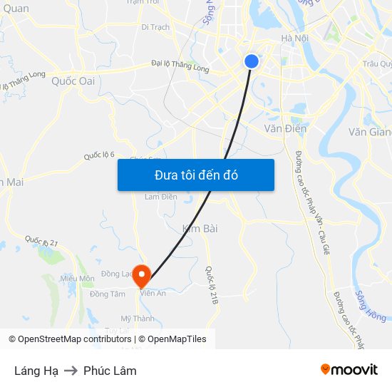 Láng Hạ to Phúc Lâm map