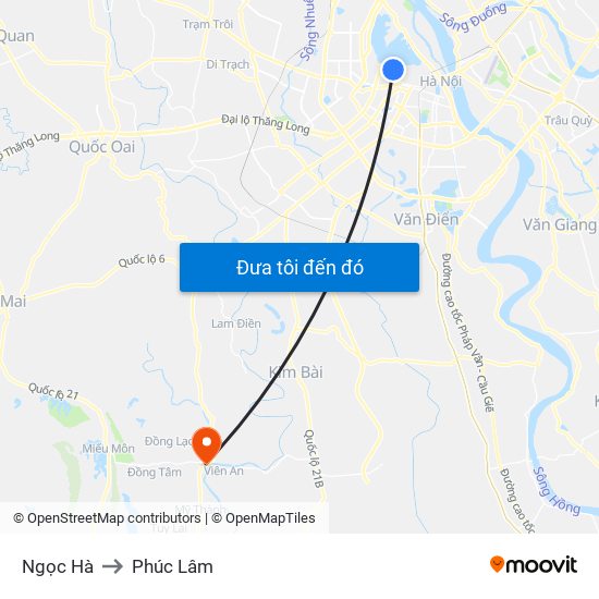 Ngọc Hà to Phúc Lâm map