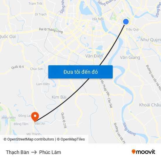 Thạch Bàn to Phúc Lâm map