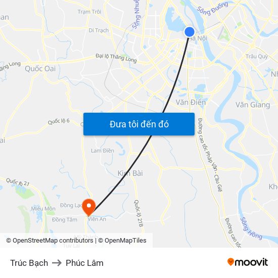 Trúc Bạch to Phúc Lâm map