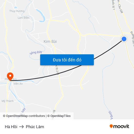 Hà Hồi to Phúc Lâm map