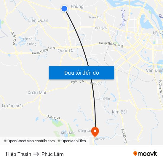 Hiệp Thuận to Phúc Lâm map