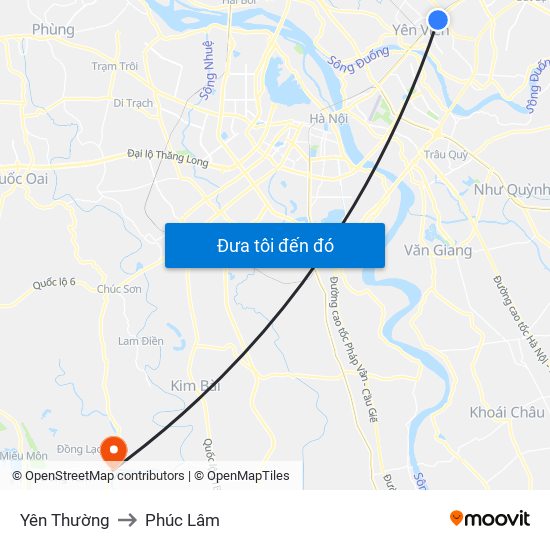 Yên Thường to Phúc Lâm map