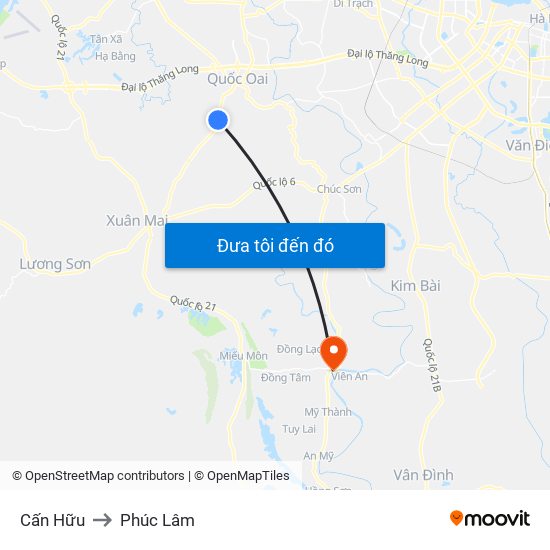 Cấn Hữu to Phúc Lâm map