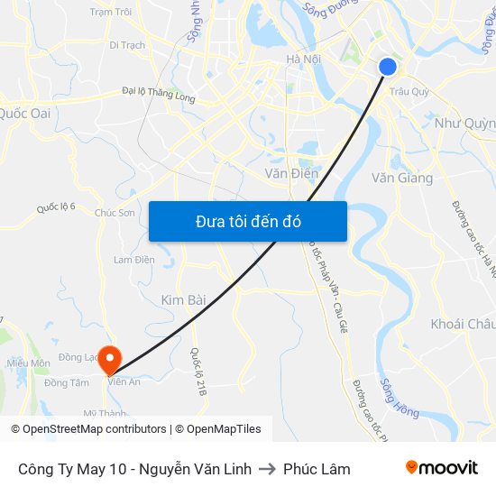 Công Ty May 10 - Nguyễn Văn Linh to Phúc Lâm map