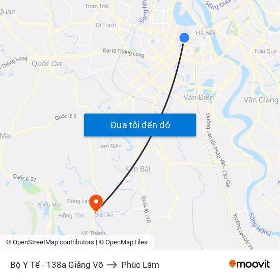 Bộ Y Tế - 138a Giảng Võ to Phúc Lâm map