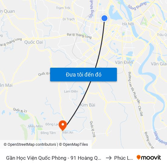 Gần Học Viện Quốc Phòng - 91 Hoàng Quốc Việt to Phúc Lâm map
