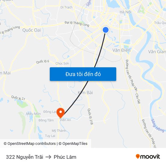 322 Nguyễn Trãi to Phúc Lâm map