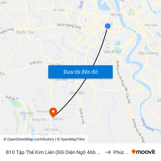 B10 Tập Thể Kim Liên (Đối Diện Ngõ 46b Phạm Ngọc Thạch) to Phúc Lâm map