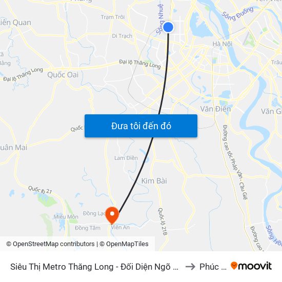 Siêu Thị Metro Thăng Long - Đối Diện Ngõ 599 Phạm Văn Đồng to Phúc Lâm map