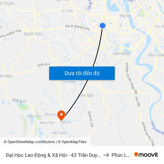 Đại Học Lao Động & Xã Hội - 43 Trần Duy Hưng to Phúc Lâm map