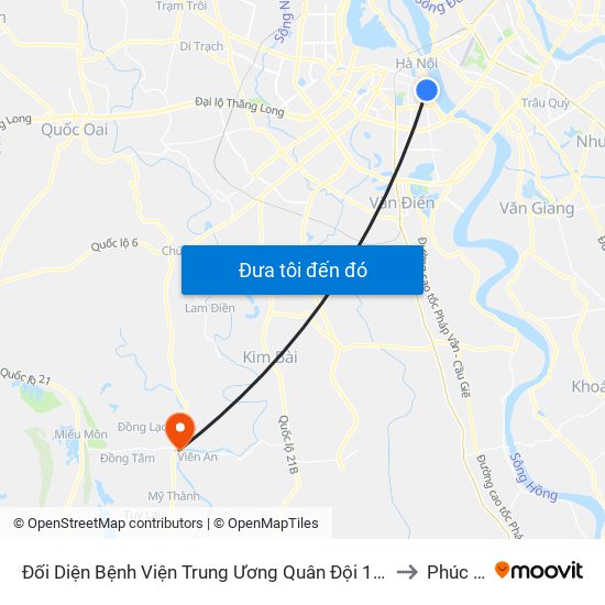 Đối Diện Bệnh Viện Trung Ương Quân Đội 108 - Trần Hưng Đạo to Phúc Lâm map