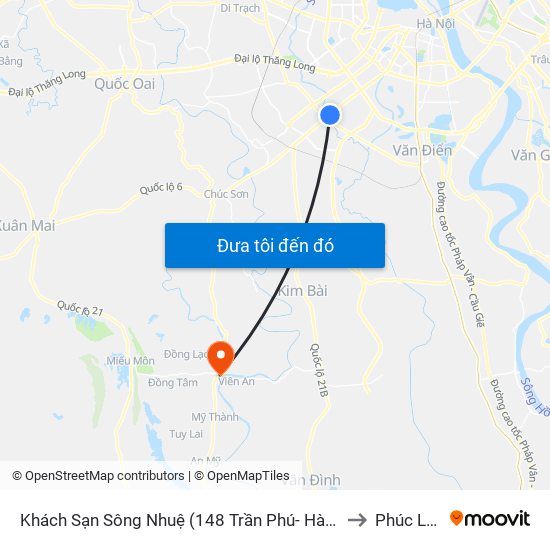 Khách Sạn Sông Nhuệ (148 Trần Phú- Hà Đông) to Phúc Lâm map