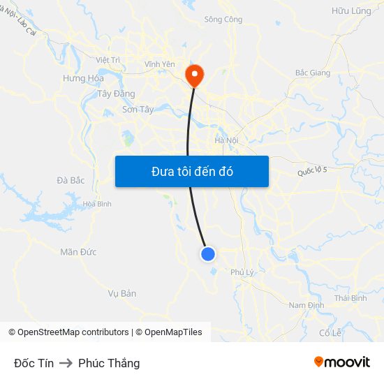 Đốc Tín to Phúc Thắng map