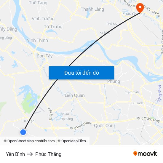 Yên Bình to Phúc Thắng map