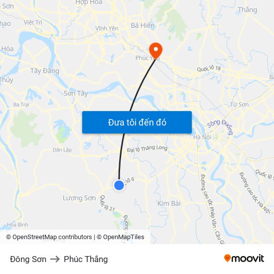 Đông Sơn to Phúc Thắng map