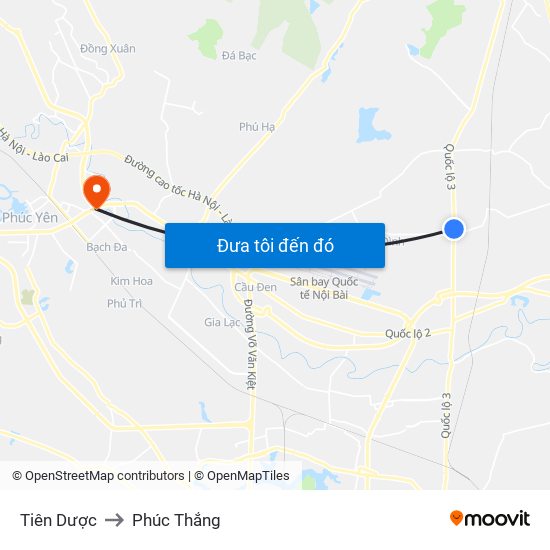 Tiên Dược to Phúc Thắng map