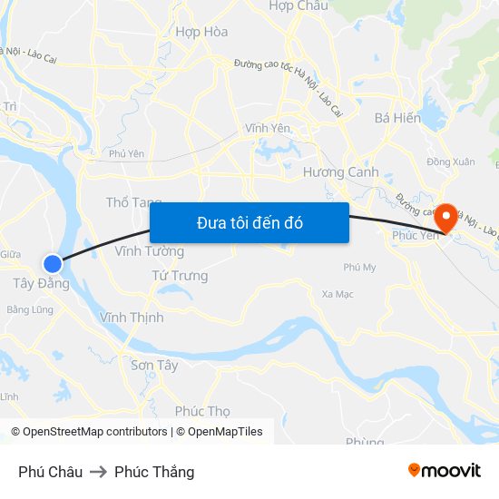 Phú Châu to Phúc Thắng map