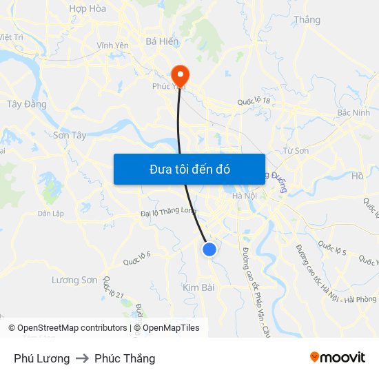 Phú Lương to Phúc Thắng map