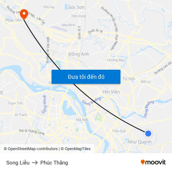 Song Liễu to Phúc Thắng map
