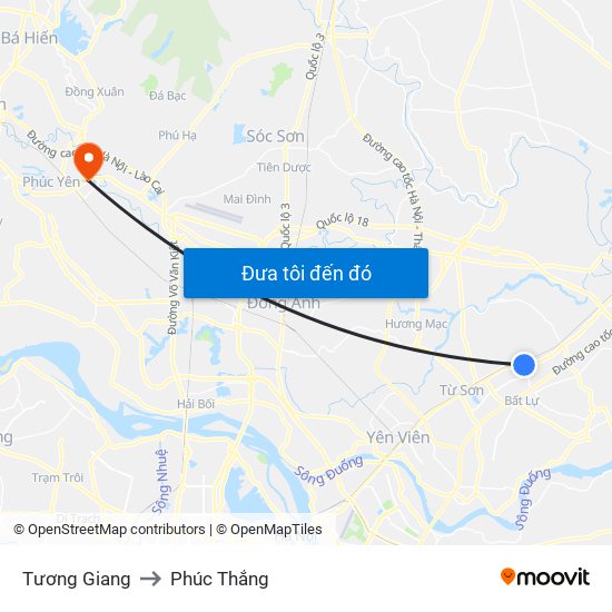 Tương Giang to Phúc Thắng map