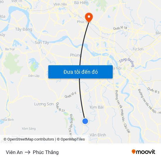 Viên An to Phúc Thắng map