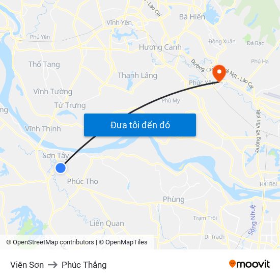 Viên Sơn to Phúc Thắng map