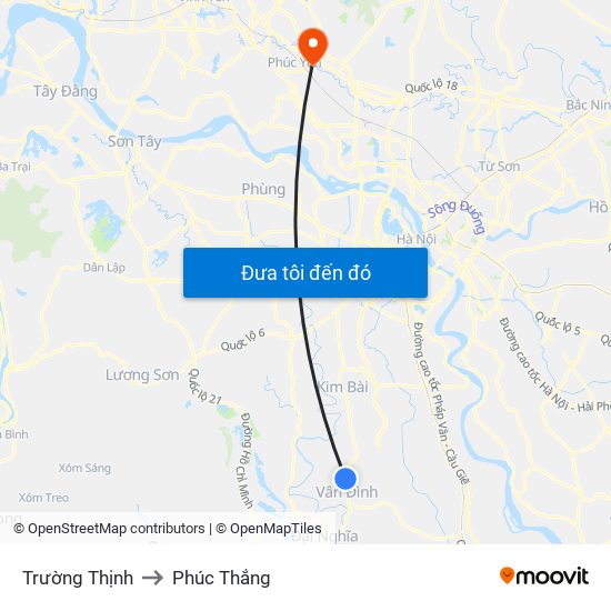 Trường Thịnh to Phúc Thắng map