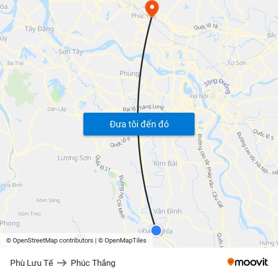 Phù Lưu Tế to Phúc Thắng map
