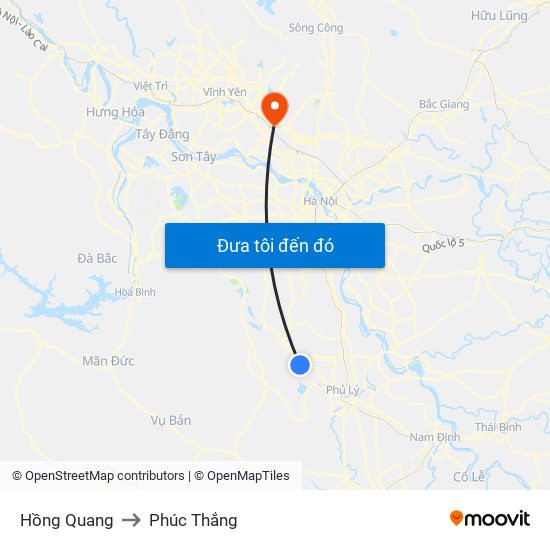 Hồng Quang to Phúc Thắng map