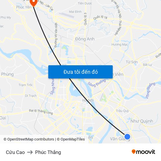 Cửu Cao to Phúc Thắng map