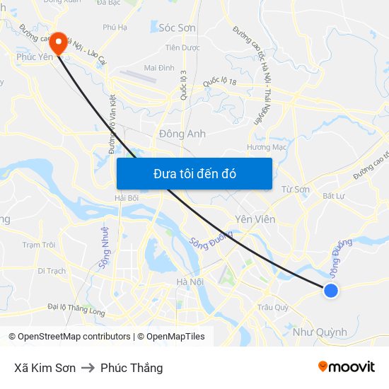 Xã Kim Sơn to Phúc Thắng map