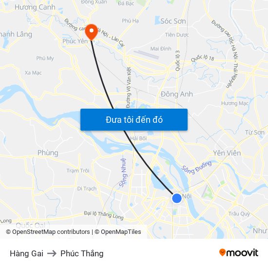 Hàng Gai to Phúc Thắng map