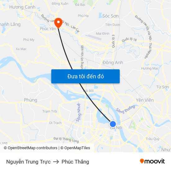 Nguyễn Trung Trực to Phúc Thắng map