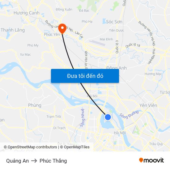 Quảng An to Phúc Thắng map