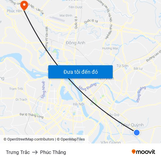 Trưng Trắc to Phúc Thắng map