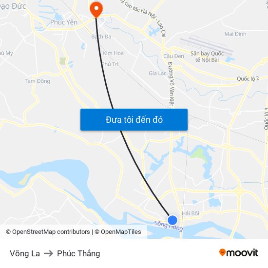 Võng La to Phúc Thắng map