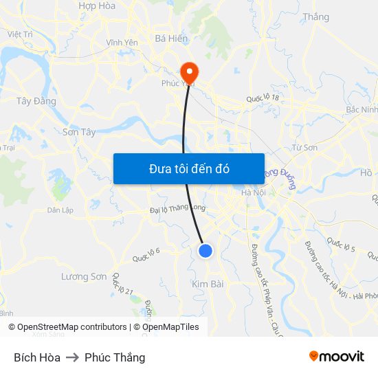 Bích Hòa to Phúc Thắng map