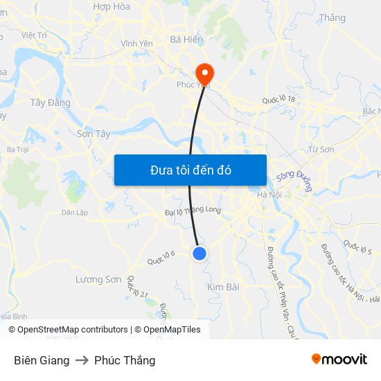 Biên Giang to Phúc Thắng map