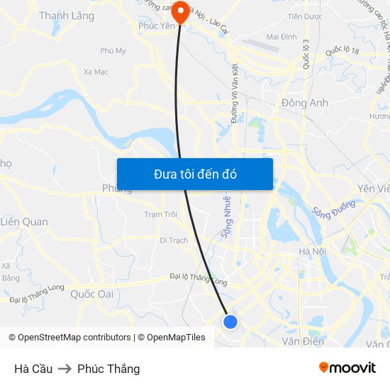 Hà Cầu to Phúc Thắng map