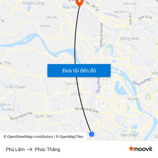 Phú Lãm to Phúc Thắng map