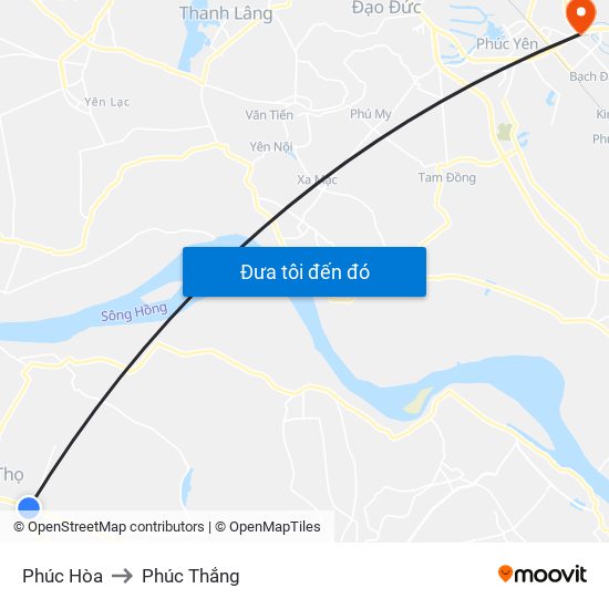 Phúc Hòa to Phúc Thắng map