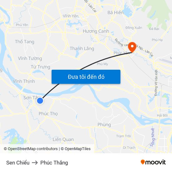 Sen Chiểu to Phúc Thắng map