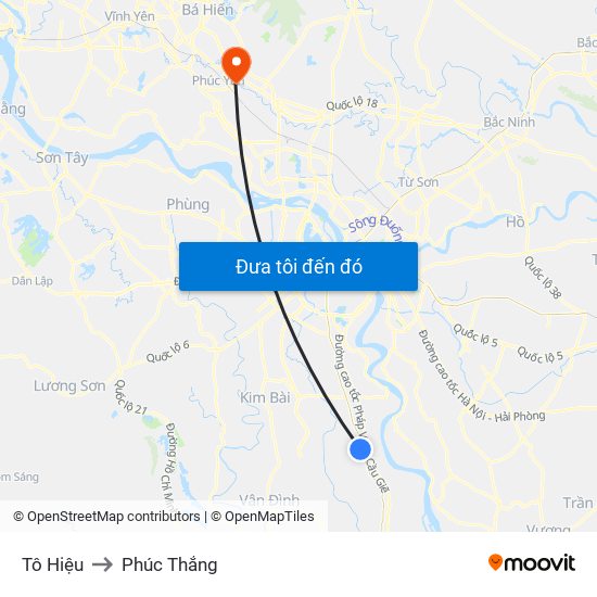 Tô Hiệu to Phúc Thắng map