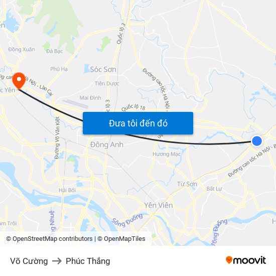 Võ Cường to Phúc Thắng map